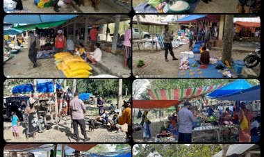 Kapolsek-Insana-Pimpin-Patroli-di-Pasar-Mingguan-Mamsena