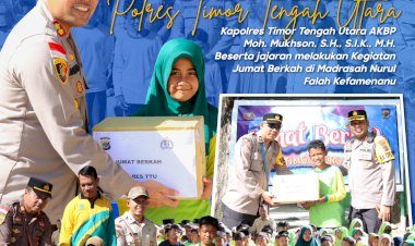 Kapolres-TTU-Beri-Bantuan-Untuk-Anak-Yatim-saat-Jumat-Berkah-di-Masjid-Agung-Nurull-Falah