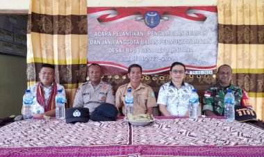 Kapolsubsektor-Mena-Polsek-Biboki-Selatan,-Polres-TTU-Hadiri-Pelantikan-BPD-Desa-Oepuah-Utara