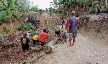 Bhabinkamtibmas-Desa-Haekto-Instruksikan-Warga-Sigap-Bantu-Korban-Longsor,-Tingkatkan-Kewaspadaan-Bencana