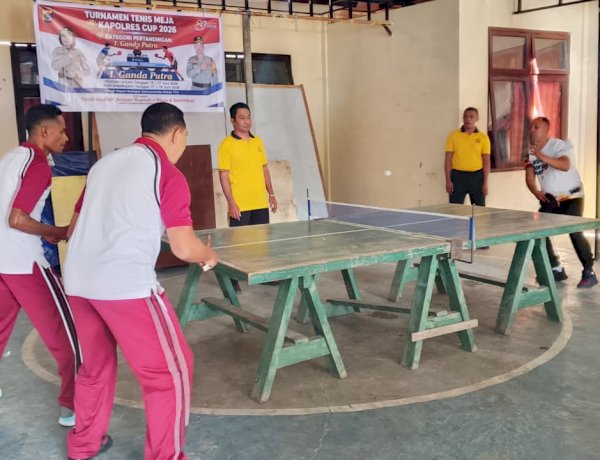 Turnamen Tenis Meja Kapolres TTU Cup Meriahkan HUT Bhayangkara ke-80