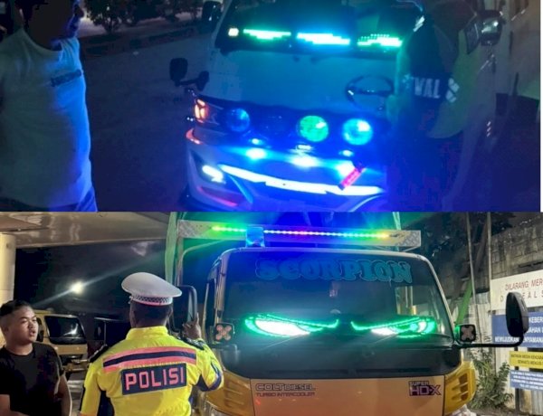 Tindak Lanjuti Arahan Kapolres, Sat Lantas Polres TTU Gelar Penertiban Strobo dan Lampu Silau Secara Humanis