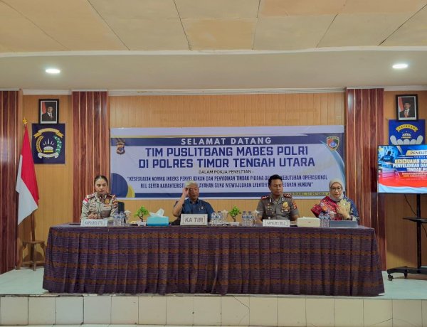 Polres TTU Sambut Tim Puslitbang Polri, Dukung Penelitian Kesesuaian Norma Indeks Penyelidikan dan Penyidikan Tindak Pidana
