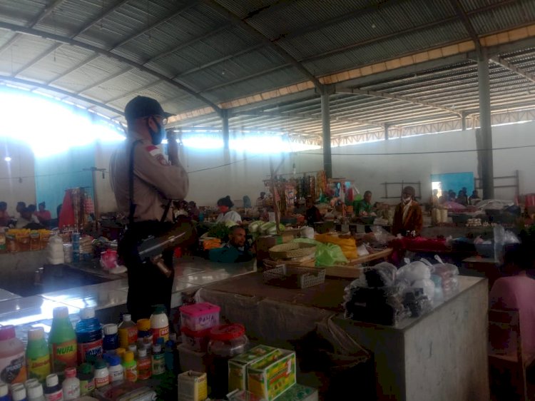 KBO Sat Binmas beri Imbauan di Pasar Lama, untuk 3M