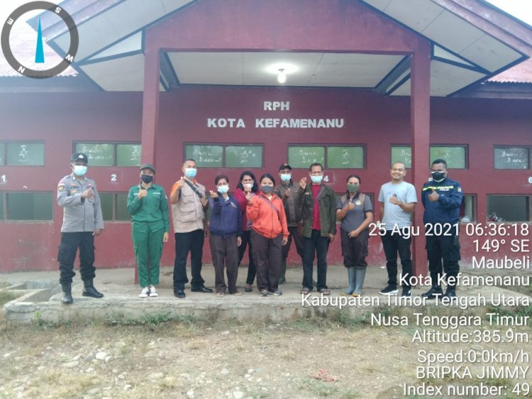 Kunjungan Dinas Peternakan Provinsi NTT di RPH TTU, Bhabinkamtibmas Imbau Jangan Potong Sapi Betina Produktif
