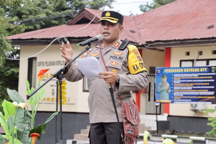 Kapolres TTU Pimpin Apel Gelar Pasukan Operasi Kepolisian Terpusat Ketupat Turangga 2023