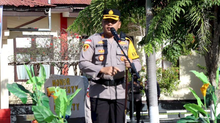 Kapolres TTU Pimpin Apel Serpas Pengamanan TPS Pemilu 2024