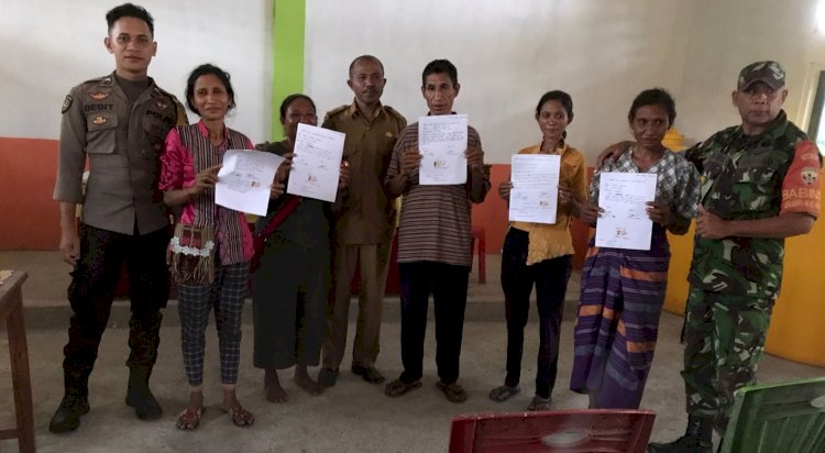 Bhabinkamtibmas Desa Nifunenas dan Subun Tualele Polres TTU Berhasil Mediasi Kasus Perselisihan