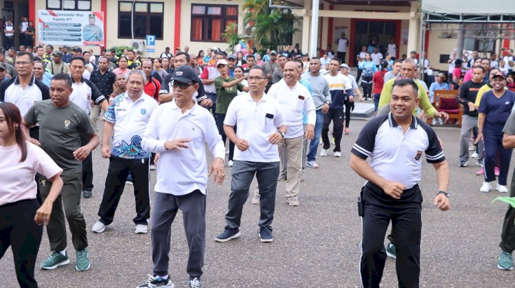 Hari Bhayangkara ke-78 Berlangsung Meriah, Polres TTU dan Forkopimda Gelar Olahraga Bersama