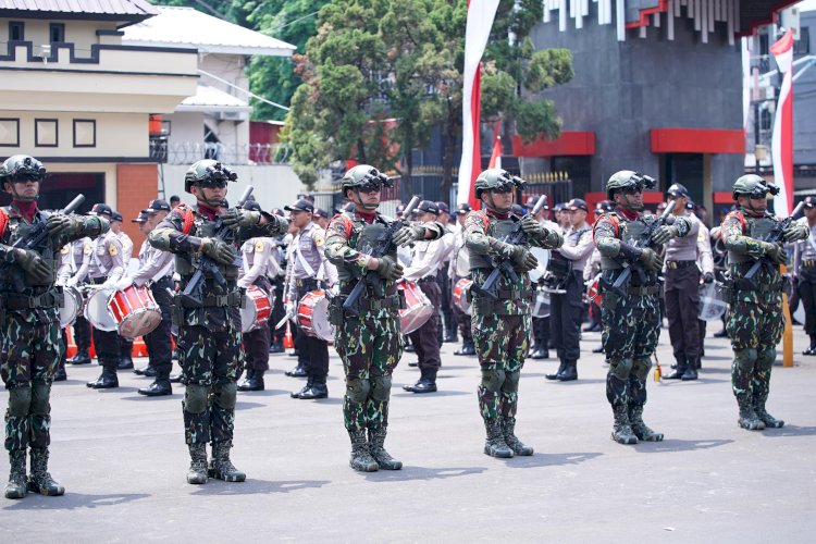 Polri Gladi Bersih Apel Gelar Pasukan Pengamanan Pelantikan Presiden