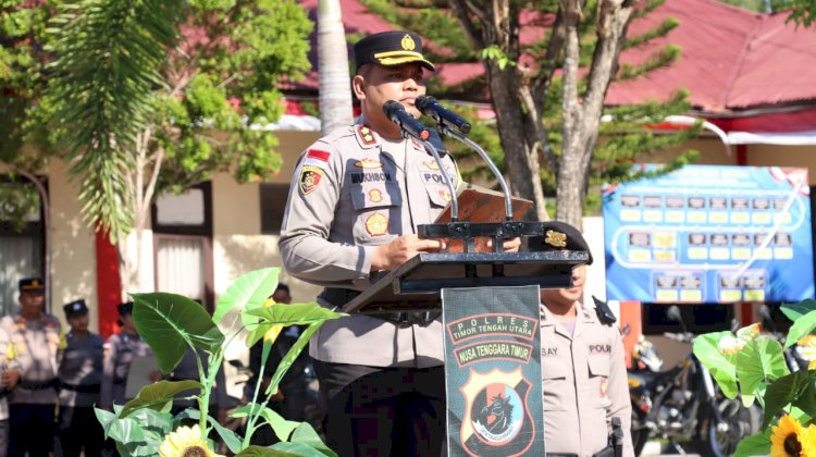 Pengamanan Pemungutan Suara H-2, Polres TTU Gelar Apel Pergeseran Pasukan