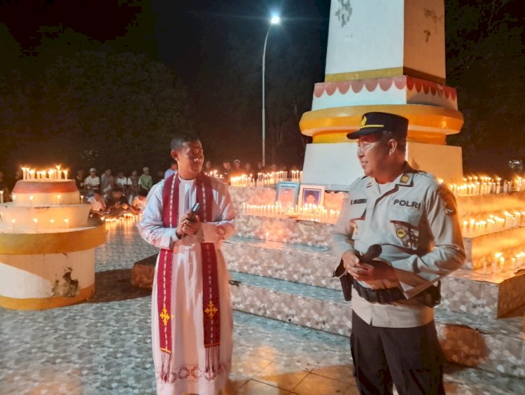 Polres TTU Laksanakan Pengamanan Aksi Solidaritas 1000 Lilin Oleh Pemuda Bansone dan Fatuteke