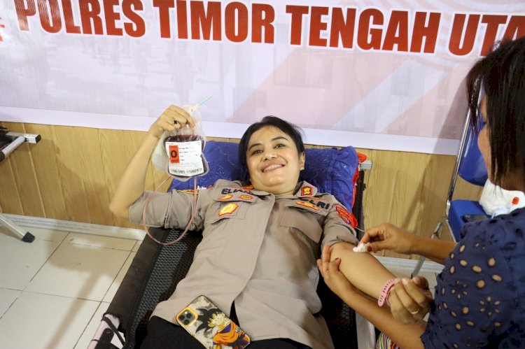 Polres TTU Gelar Bakti Kesehatan Donor Darah, 54 Kantong Darah Terkumpul