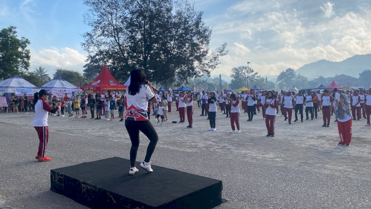 Gelorakan Semangat Sehat, Polres TTU Gelar Olahraga Bersama Meriahkan Car Free Day