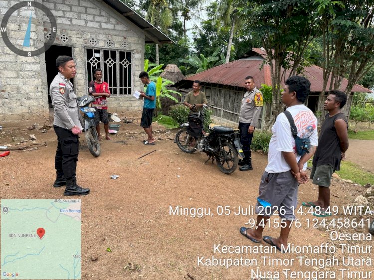 Tindak Lanjuti Arahan Kapolres TTU, Personel Polsek Miomaffo Timur Gelar Patroli Dialogis di Desa Oesena Demi Jamin Situasi Kondusif